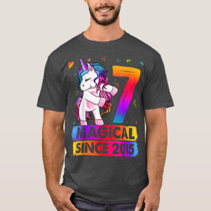 7 Jahre alt Einhorn Flossen 7. Geburtstag Girl Uni T-Shirt