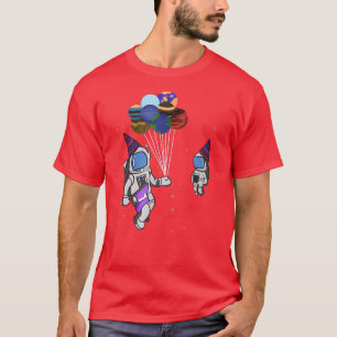 7 Jahre alt Geburtstag Astronaut Planet Ballon T-Shirt