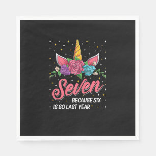 7 Jahre alt Geburtstag Mädchen Geschenke Gesicht U Serviette