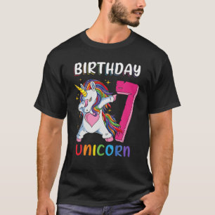 7 Jahre alt Mädchen Dabbing Unicorn 7. Geburtstag T-Shirt