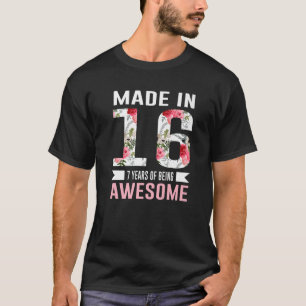 7 Jahre alt Mädchen zum 7. Geburtstag Geboren 2016 T-Shirt