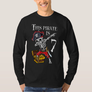 7 Jahre alt Pirate Geburtstag Raubtiere Treasur T-Shirt