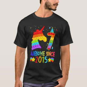7 Jahre alt Unicorn 7. Geburtstag Girl Unicorn Pop T-Shirt
