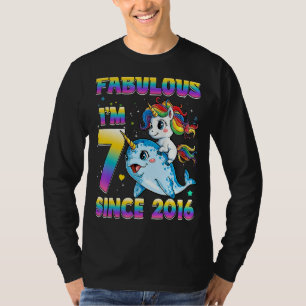 7 Jahre alt Unicorn Narwhal Girl 7th Birthday Girl T-Shirt