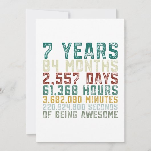 7 Jahre alte 7. Einladung (Vorderseite)