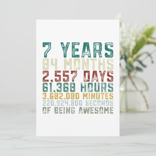 7 Jahre alte 7. Einladung (Stehend Vorderseite)