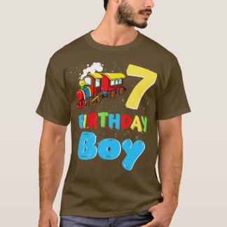 7 Jahre alte Boy Trains Lover Geburtstagsgeschenk T-Shirt
