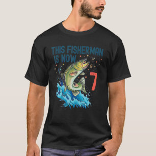 7 Jahre alte Fischer-Geburtstag 7. Bass-Fisch-Kind T-Shirt