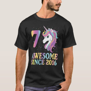 7 Jahre Alte Geschenke Girls Teens Rainbow Unicorn T-Shirt