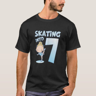 7 Jahre alte Girl Ice Skaten bis 7. Geburtstag Kin T-Shirt