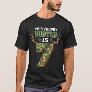 7 Jahre alte Jagd 7. Geburtstagsparty Hirschjäger T-Shirt