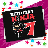 7 Jahre Alte Karate Ninja Party Kinder 7. Geburtst Postkarte