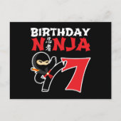 7 Jahre Alte Karate Ninja Party Kinder 7. Geburtst Postkarte (Vorderseite)