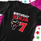 7 Jahre Alte Karate Ninja Party Kinder 7. Geburtst T-Shirt