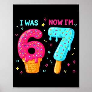 7 Jahre alter 7. Geburtstag 6 jetzt bin ich 7 67 l Poster