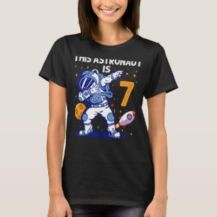 7 Jahre alter Astronautenraumplanet 7. Geburtstags T-Shirt
