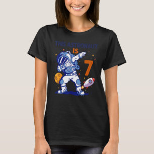 7 Jahre alter Astronautenraumplanet 7. Geburtstags T-Shirt