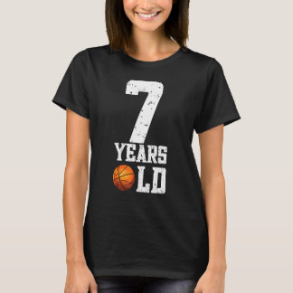 7 Jahre alter Basketballspieler 7. T-Shirt