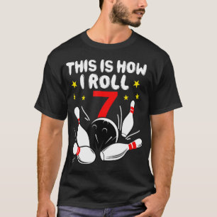 7 Jahre alter Bowling So Roll ich am 7. Geburtstag T-Shirt