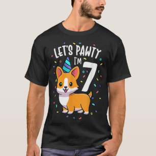 7 Jahre alter Corgi Hund mehr als 7. Geburtstagspa T-Shirt