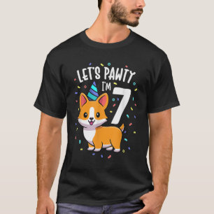 7 Jahre alter Corgi Hund mehr als 7. Geburtstagspa T-Shirt