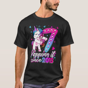 7 Jahre alter Einhorn-Pop es Einhorn Popping seit T-Shirt