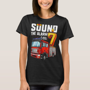 7 Jahre alter Feuerwagen Geburtstag Junge Feuerweh T-Shirt