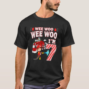 7 Jahre alter Feuerwehrmann 7. Geburtstag Junge T-Shirt