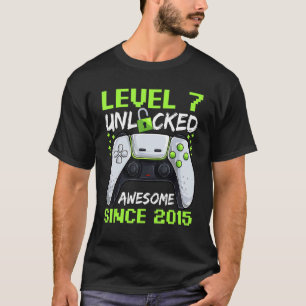 7 Jahre alter Gamer Boy Geburtstag 7 Level entsper T-Shirt