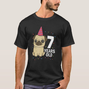 7 Jahre alter Geburtstag Mops Hund Lover Welpenbes T-Shirt