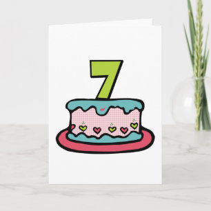 7 Jahre alter Geburtstagskuchen Karte