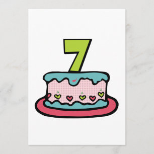 7 Jahre alter Geburtstagskuchen Karte