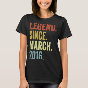 7 Jahre alter Junge Legende Seit März 2016 7. Gebu T-Shirt