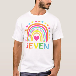 7 Jahre alter Regenbogen 7. Geburtstag Geschenk fü T-Shirt