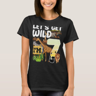 7 Jahre alter Zoo Birthday Safari Jungle Tier 7th T-Shirt