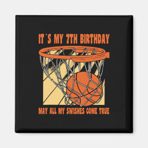 7 Jahre Altes Glück 7. Geburtstag Basketball 7. Ge Magnet