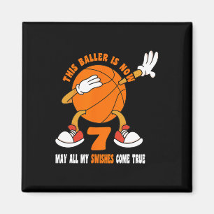7 Jahre Altes Glück 7. Geburtstag Basketball 7. Ge Magnet