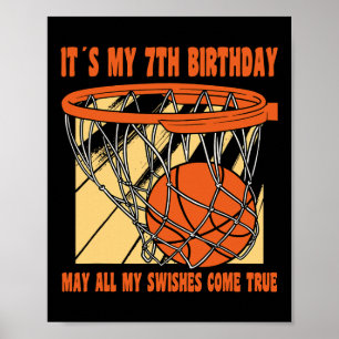 7 Jahre Altes Glück 7. Geburtstag Basketball 7. Ge Poster