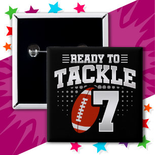 7 Jahre altes Tackball Party Kinder 7. Geburtstag Button