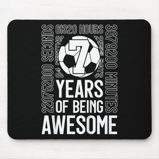 7 Jahre Awesome Fußball 7. Geburtstag _2 Mousepad (Vorne)