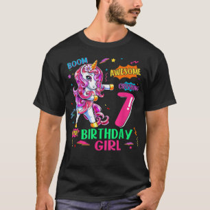 7 Jahre Comicen zum Geburtstag Einhorn Flossen 7. T-Shirt