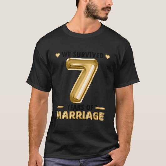 7 Jahre Ehe 7. Hochzeitstag T-Shirt (Vorderseite)