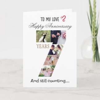 7 Jahre Foto-Karte zum Hochzeitstag Karte
