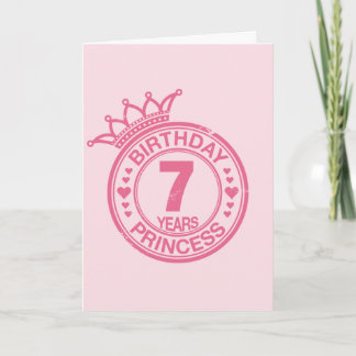 7 Jahre - GeburtstagsPrinzessin - rosa Karte