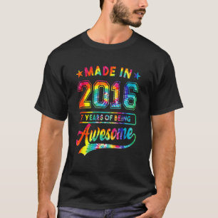 7 Jahre Gefärbte Krawatte 7. Geburtstag Frauen Mäd T-Shirt