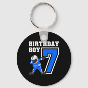 7 Jahre Junge Eishockey Spieler 7. Geburtstag Kind Schlüsselanhänger