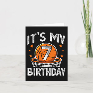 7 Jahre Junge Kinder Basketball Sport 7. Geburtsta Karte