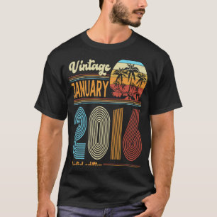 7 Jahre Vintager Geburtstag Januar 2016 Mädchen B T-Shirt
