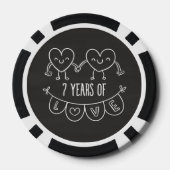 7. Jahrestag Geschenk Chalk Herzen Pokerchips (Rückseite)