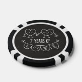 7. Jahrestag Geschenk Chalk Herzen Pokerchips (Einzeln)